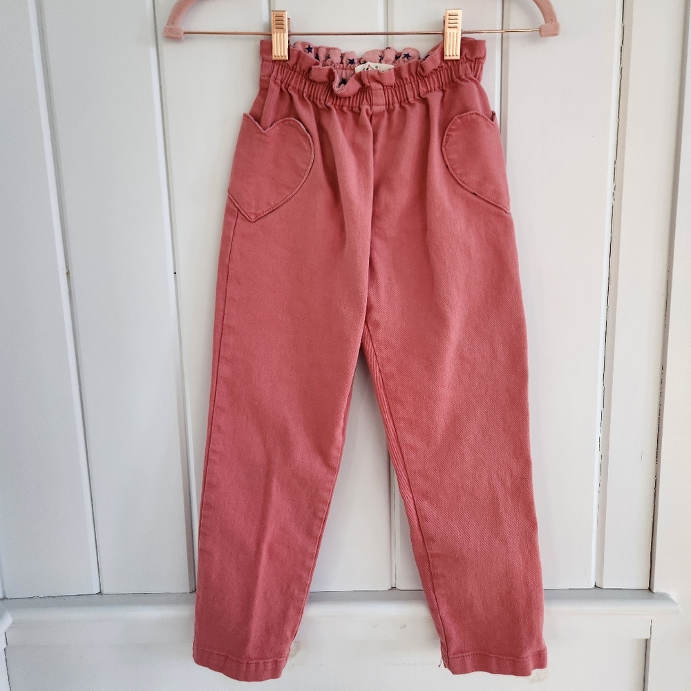 Mini Boden Pull On Pants Pink Denim 8